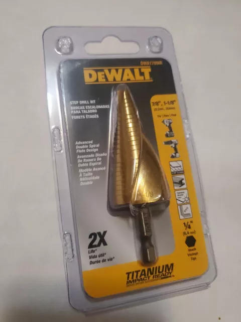 Dewalt (DWA1789IR) - 7/8", 1-1/8" - Step Drill Bit - New