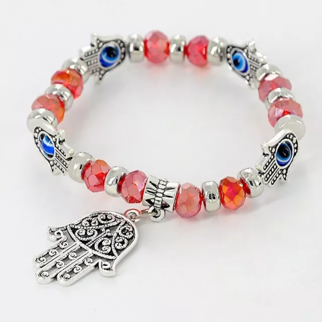 Pulsera de Cristal Azul Turco De Ojo Malvado Para Mujer Y Hombre Joya De Suerte 2