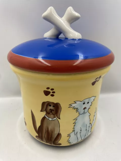 Rare Porcelain Whimsy Dog Puppy Paws Treat Cookie Ceramic Jar by MWW Market FS