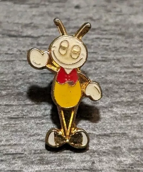 Small Yellow Bee/Insect With Red Vest And Antennae Waving Gold-Tone Lapel Pin