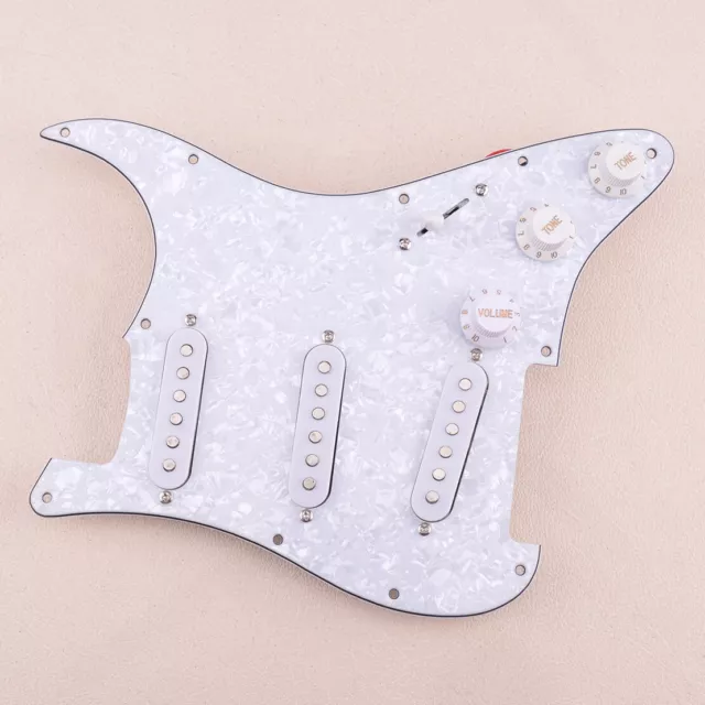 Guitar Loaded Prewired Pickguard Fit for Fender Strat SSS White