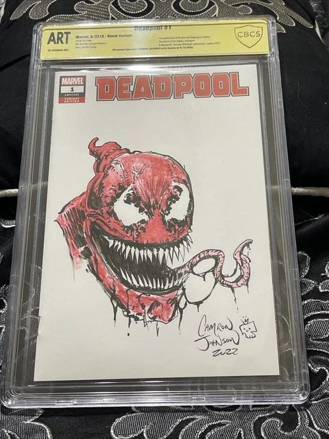 CBCS ART Grade Sketch Deadpool 1 Blank Variant Cover by CAMRON JOHNSON Venomized CBCS ART Grade Sketch Deadpool 1 Blank Variant Cover by CAMRON JOHNSON Venomized