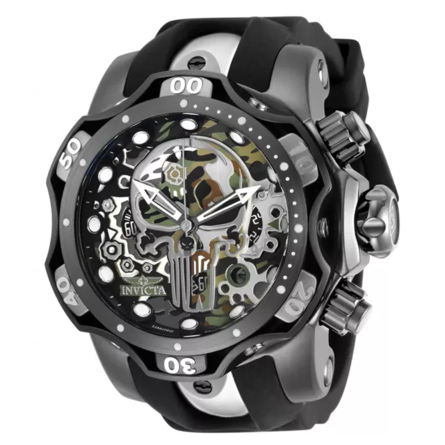 Invicta Marvel Punisher Men's 52mm Limited Edition Skull Chronograph Watch 30630