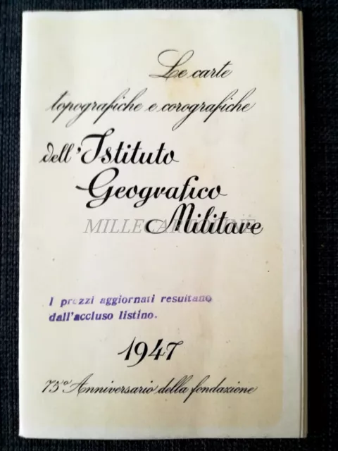 I.G.M. - Carte Topografiche - Pieghevole Pubblicitario con Listino 1947