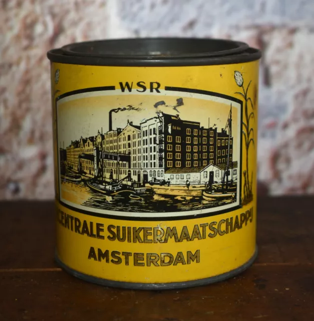 Vintage 1930s Westers Goudisiroop 1/2 kg Pure Cane Sugar Syrup Can Amsterdam