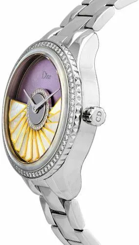 New Christian Dior Plisse Soleil 36mm Women's Automatic Watch Over 70% Off 2