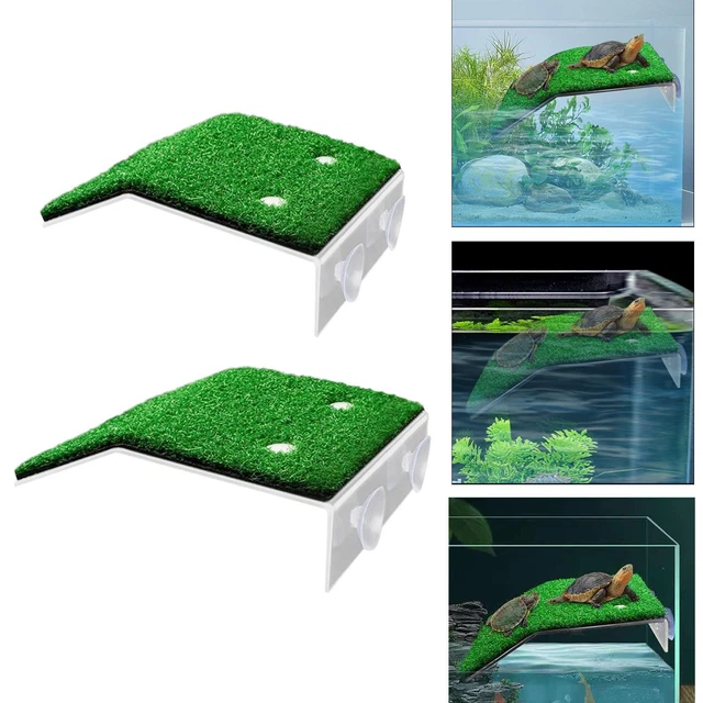 Turtle Warming Rack, Simulation Grass Turtle Ramp Climbing Rack for Frog,