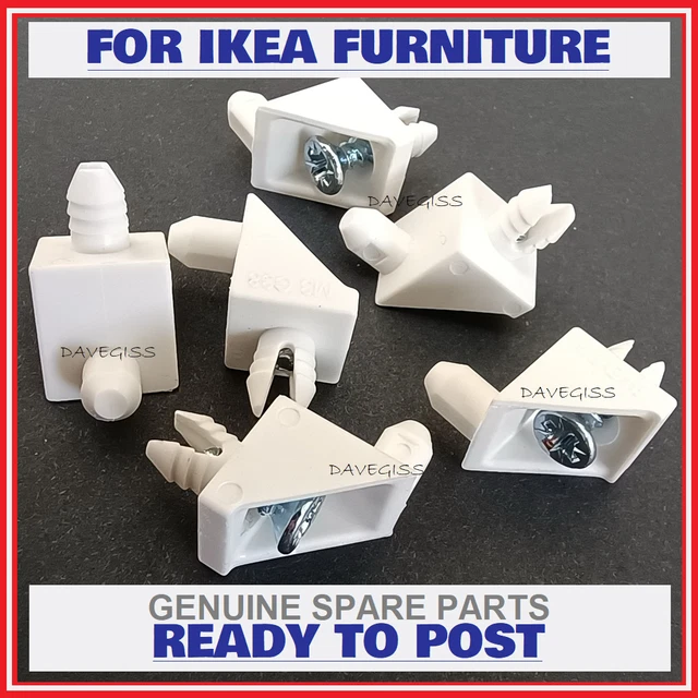 IKEA PAX KOMPLEMENT SHELF SUPPORT PINS WITH SCREWS X6 BRAND NEW GENUINE PARTS