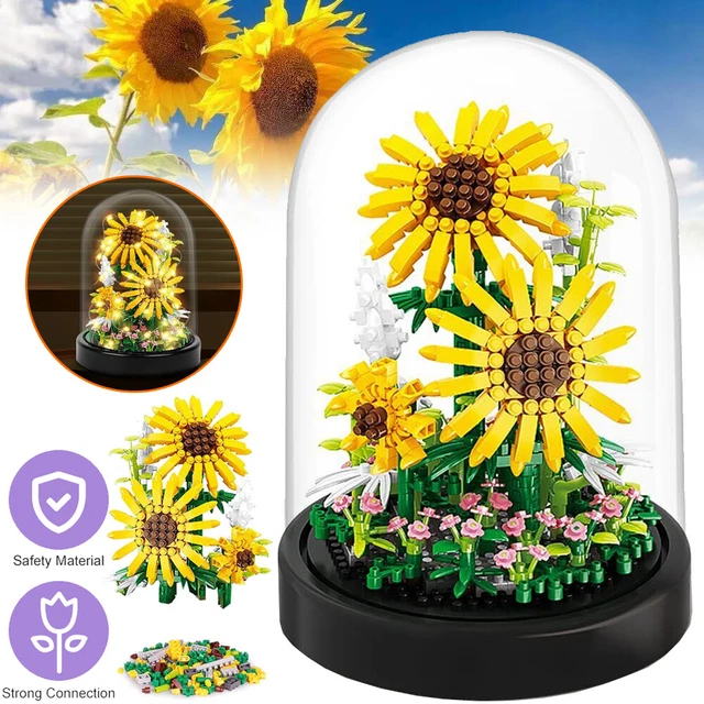PRBUEHI Sonnenblumen Bausteine Set 558 Teile - Blumen LEGO Alternative