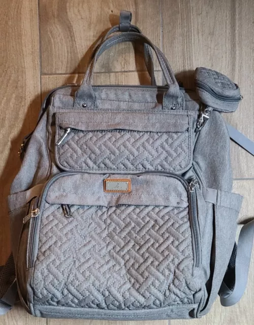 BabbleRoo Baby Changing Bag Backpack, Light Grey