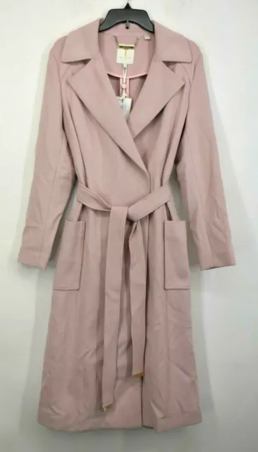 Ted Baker London Womens Joseete Wide Lapel Long Wrap Coat Tie Belt Vent Lined 2