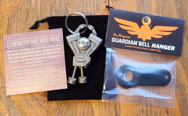 V-TWIN MOTOR MAGNUM GUARDIAN BELL *NEW EXCLUSIVE* W/ BLK HANGER motorcycle biker