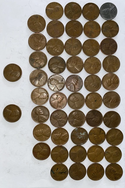 1 US Lincoln Wheat Cent Penny Roll 1926-S/1920-D (50 Coins) Old Vintage 8