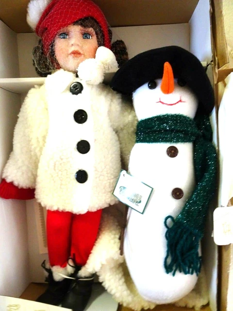 "Snow Much Fun" Porcelain Doll #80021-Heritage Signature Collection-Nib-Snowman
