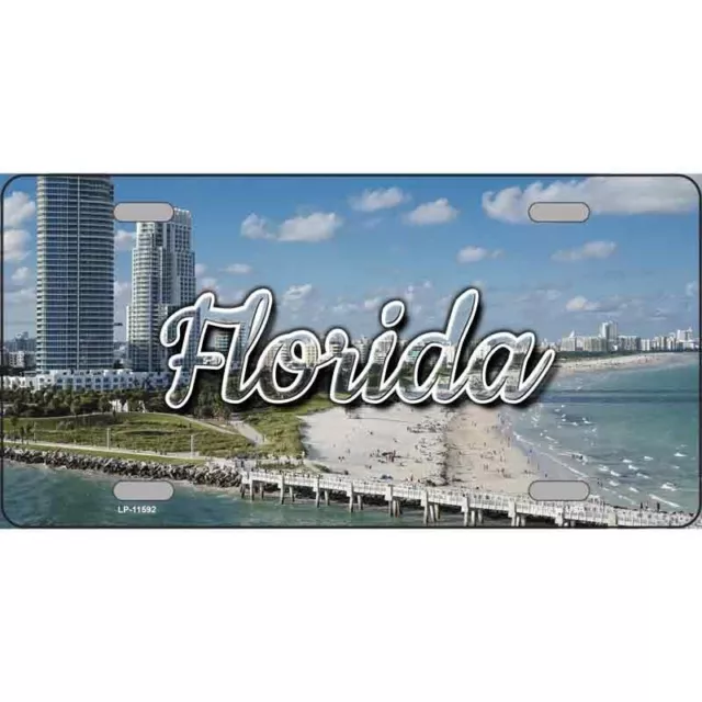 MINI Size 4"x2.2" License Plate Metal Novelty Sign Tag Florida White Sand Beach