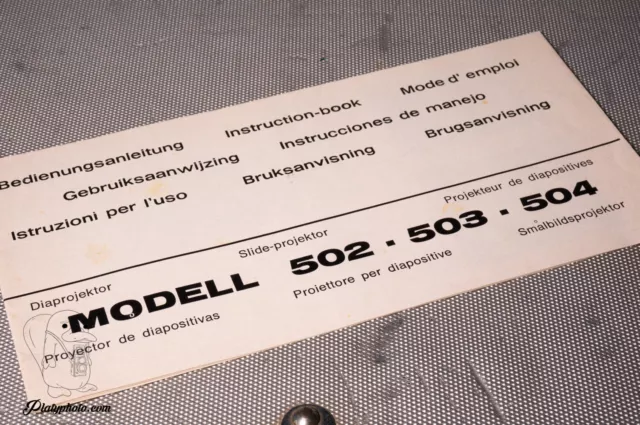 Projecteur Diapo Modell 502-503-504 Mode D'emploi Notice Manual