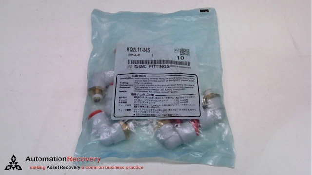 Smc Kq2L11-34S  - Push-In-Fittings, 90 Degree, Tube Diamet, See Desc #227552