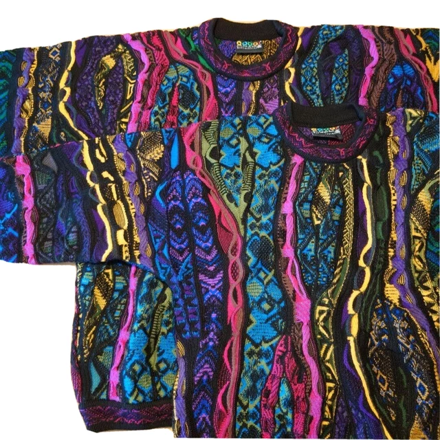 COOGI Wool Knitted Sweater 2 Set  Size L Size S Vintage Made In Australia 70cm