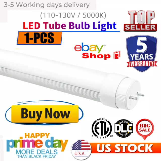 F15T8 LED Tube Light,18" Tube Lights,7 Watt 5500K White for F15T8 cw Fluorescent