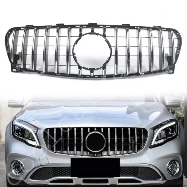 Chrome GTR Grille For Mercedes Benz GLA X156 2017-2019 GLA180 GLA200 GLA250