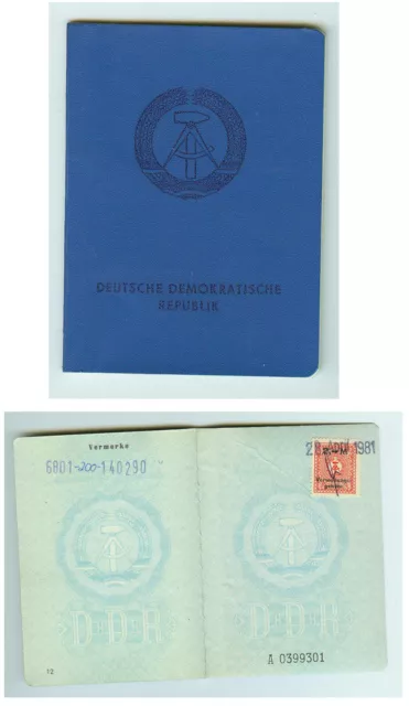 DDR GDR Ausweis Personalausweis mit Stempeln 1981 ungültig
