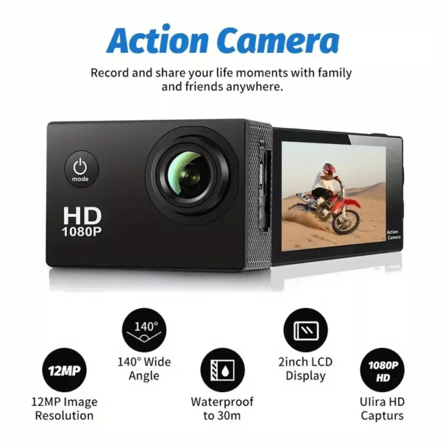 Sport Cam Action Camera HD 1080P DV Video Recorder Go Pro Camrecorder Waterproof 2