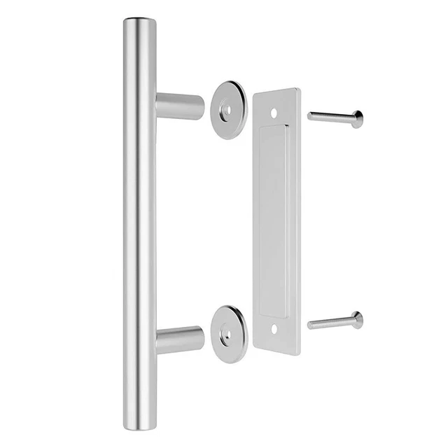 10"/12" Stainless Steel Sliding Barn Door Handles and Pulls Flush Hardware Set