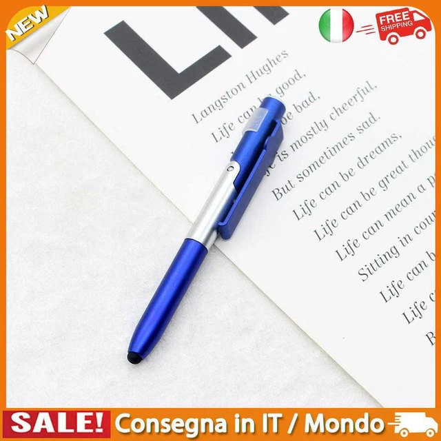 IT 4 in 1 Multi-use LED Folding Light Screen Stylus Touch Ballpoint Pen (Blue)