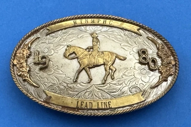 Boucle De Ceinture Vintage Style Cowboy - American Express Co - Dorée - Occasion