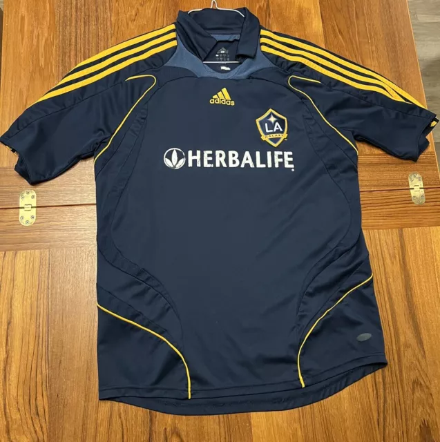 Mens Large Adidas David Beckham LA Galaxy Away Jersey Kit MLS Soccer 2006 2007