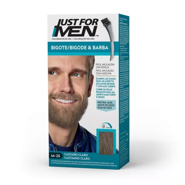 Just For Men Coloration Teinture Barbe & Moustache En 5 Minutes Châtin Clair M25