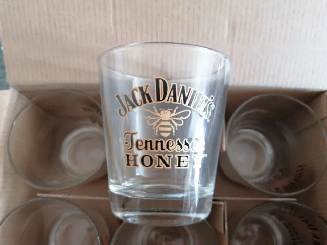 6 Verres Whisky Jack Daniels Honey 20 Cl Neuf Verre Bas