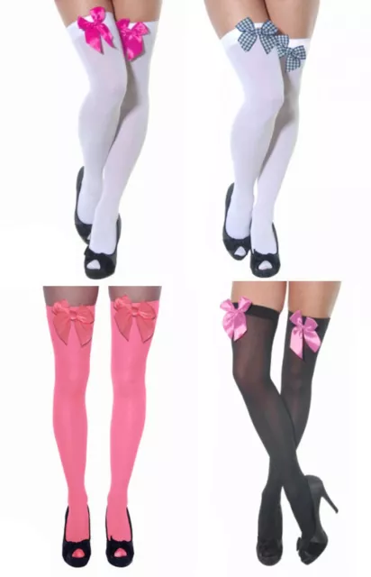 Halloween Sexy Women Over The Knee Hold Up Stockings Socks Thigh High With Bow