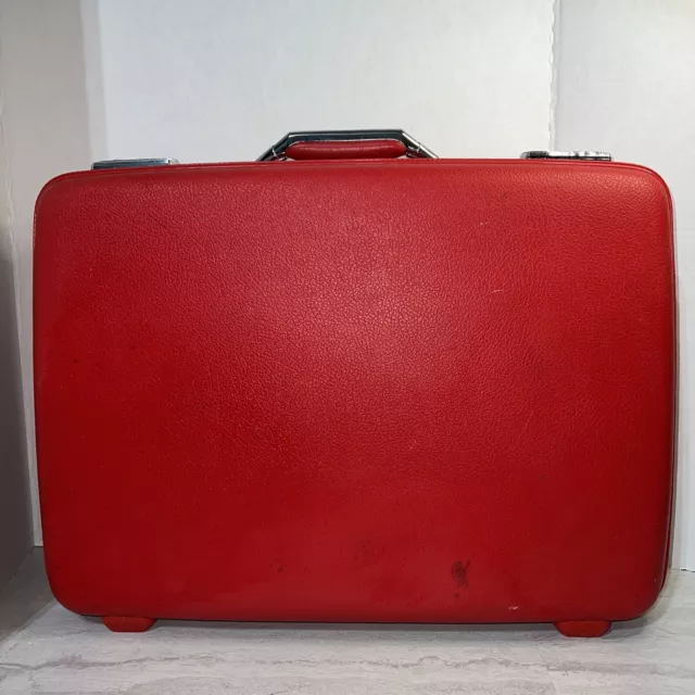 Vintage Red Medium Hardside Suitcase Luggage American Tourister Tiara 20x14