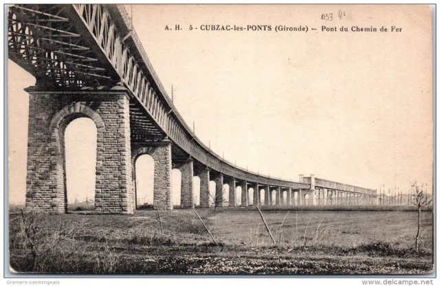 33 CUBZAC LES PONTS - vue generale du pont du chemin de fer