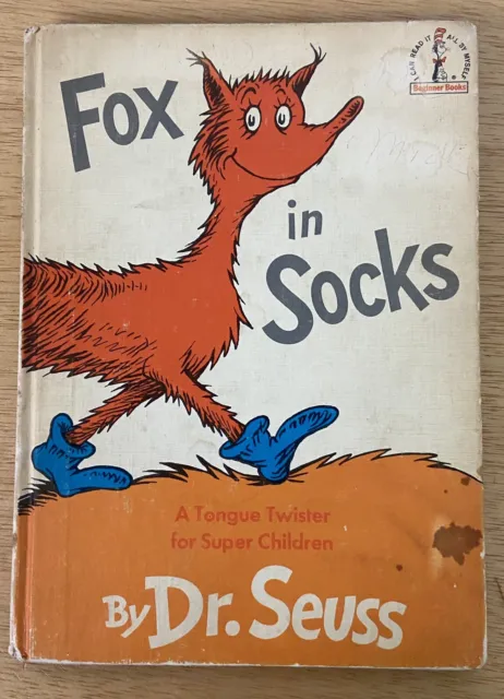 Dr. Seuss, Theodor Geisel FOX IN SOCKS Sox 1965 Hardcover Matte Cover HTF