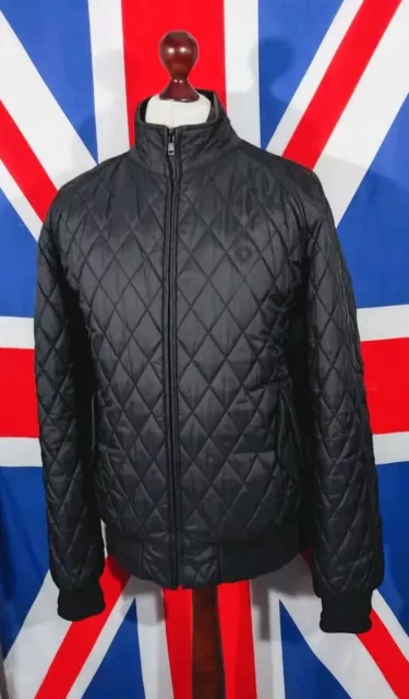 Fred Perry Quilted Bomber Jacket - XL - Black - Mod Casuals 60's