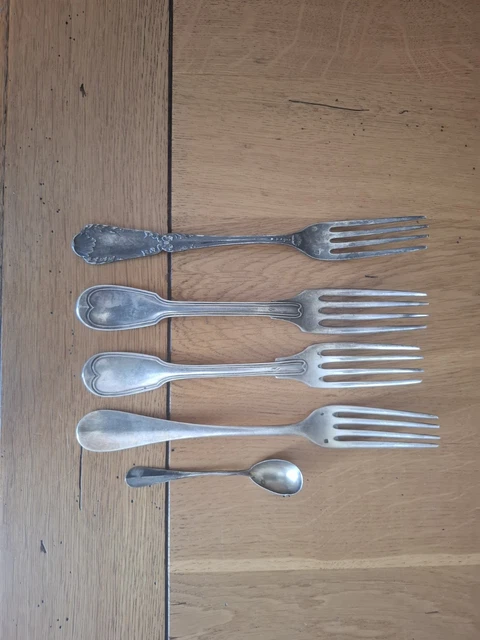 Lot De 3 Anciennes Fourchettes XVIIIème Siècle – 210g – Métal Argenté