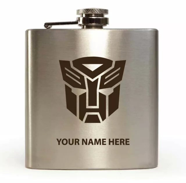 Personalised Hip Flask autobot 6oz