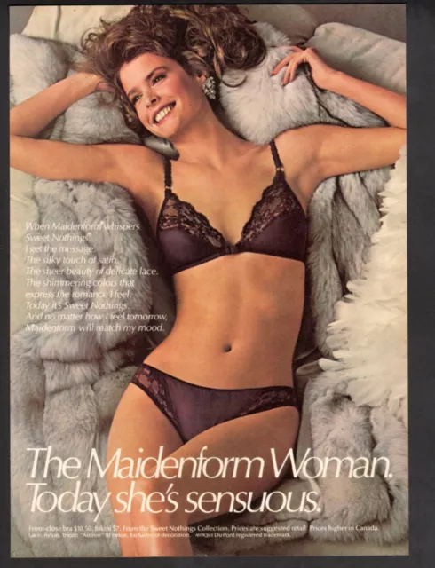 Vintage advertising print Fashion Maidenform Woman today she's Sensuous bra ad