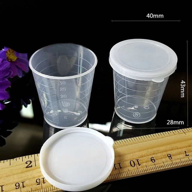 10Pcs Mesure Tasse Lab Chimie Cuisine Liquide Mesure Outil 30ml Transparent