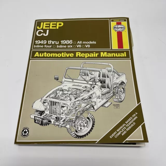 Haynes Automotive Repair Manual Jeep CJ 1949-1986 All Models #412