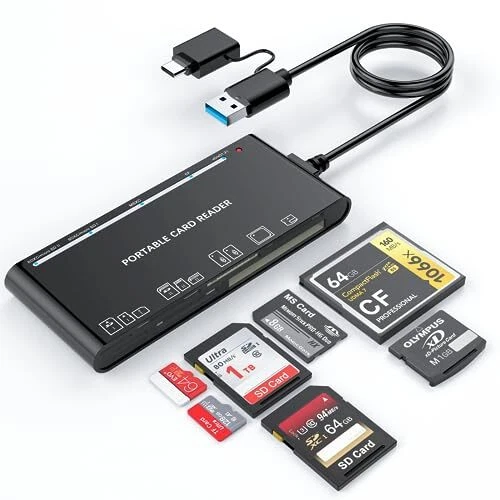 Rocketek Lecteur Carte SD with USB C Adapter Upgraded 7 in 1 Adaptateur Carte...