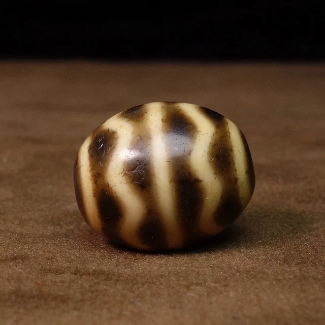 Himalayan Old Agate Ancient Tibetan DZI Beads Darlow Water Stripe Amulet #6469