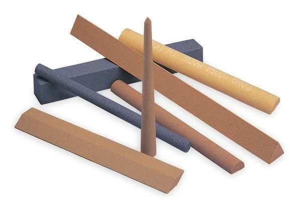 NORTON ABRASIVES Sharpening File, Tri, A/O, Orange/Brn, Fine 61463686230