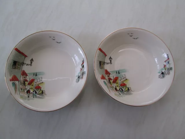 Alfred Meakin dessert or soup bowls in the Fisherman's Cove design x 2