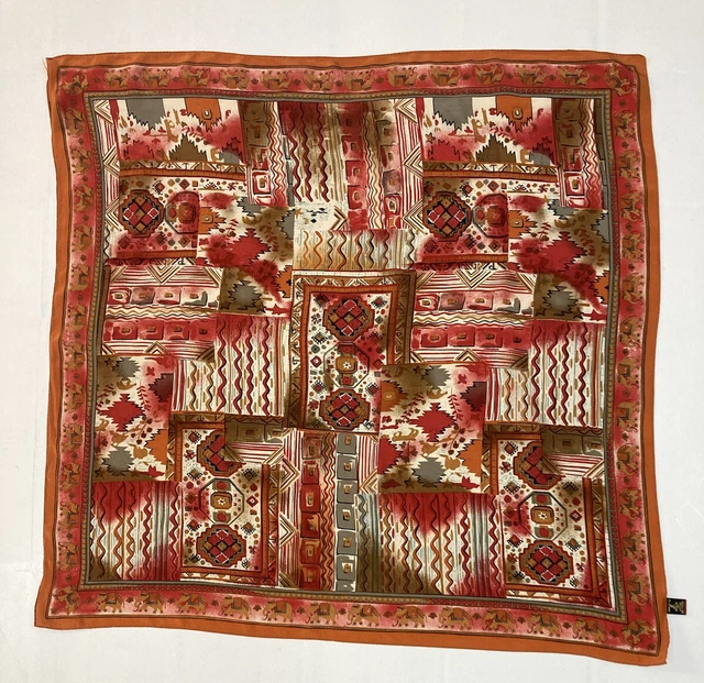 Art Of The Scarf For Tie Rack Shell Design 100% Silk Square Scarf Made In Japan