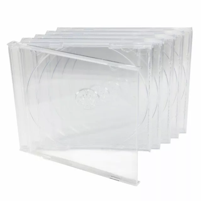 10 Standard 10.4 mm Jewel Case Single CD DVD Disc Storage Assembled Clear Tray