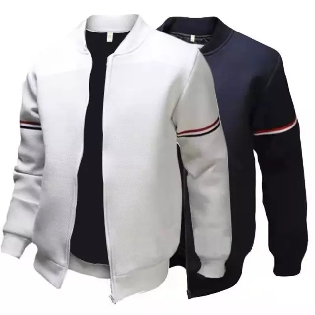 Men's Thin Bomber Jacket Full-Zip Lightweight Casual Active Sport Coats Outwear