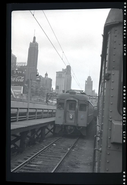 8 Early Chicago IL Elevated Railroad Train Cars Rail Yard Orig  Print & Negative